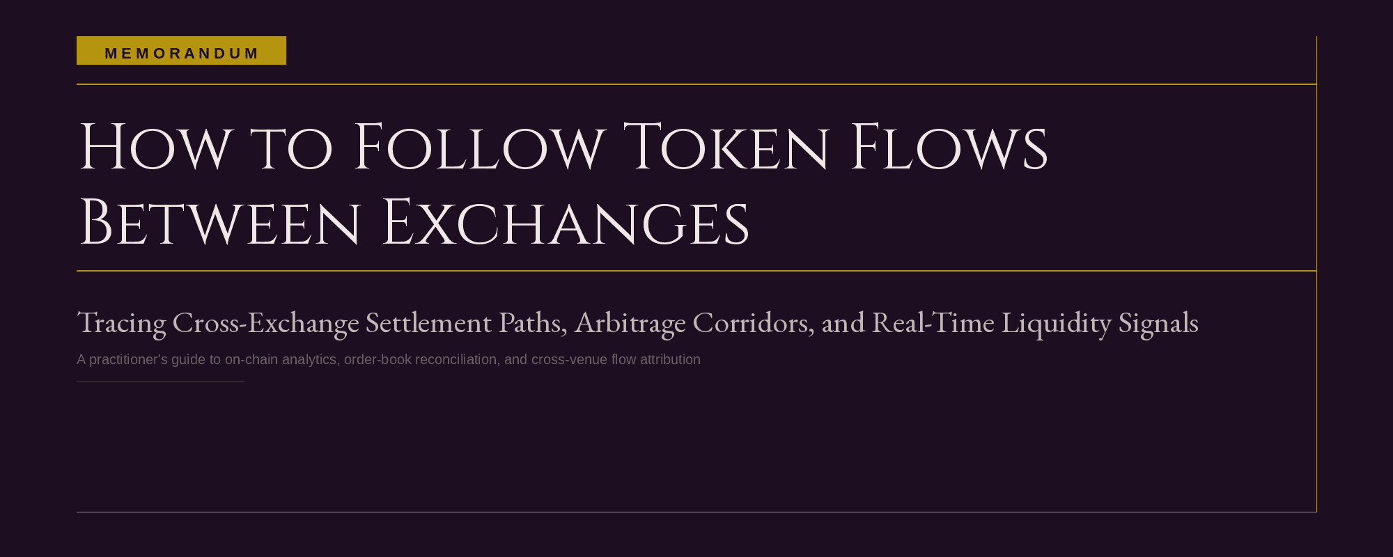 Cover image for the article "The Money Never Lies: How to Follow Token Flows Between Exchanges"